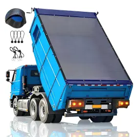 758600962630 LUMONTIS Dump Tarp Trailer Mesh Pvc Coated Blac