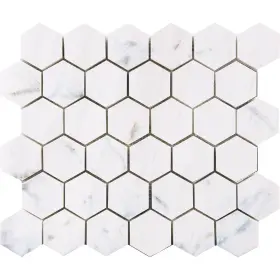 758576715247 MARBLETILEDIRECT Bianco Dolomiti Marble Mosaic