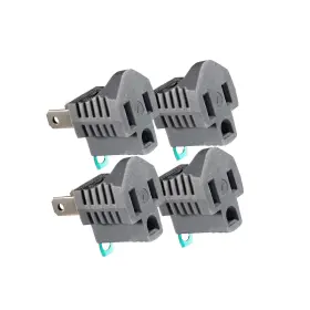 U09-BK-4PK MAXIMM Prong Outlet Adapter Polarized Grounding