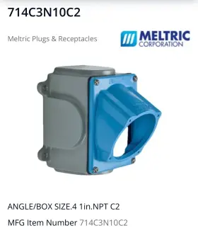 0250316 MELTRIC Angle Box Npt