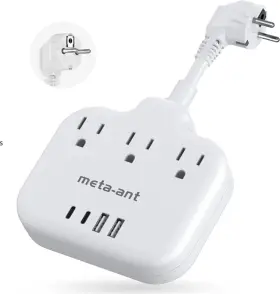 763-EU META-ANT Travel Plug Adapter Usb International