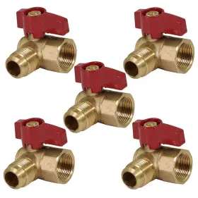 GASLXFA1212-5 MIDLINE VALVE Pack Gas Ball Od Flare Fip Angled