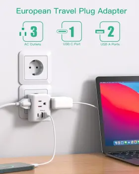 B9Q5-0042 MIFASO Travel Plug Adapter Usb Charging Ports #2
