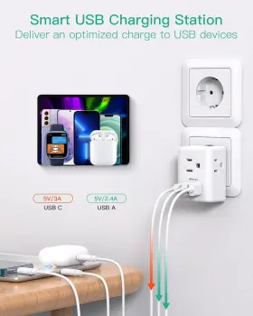 B9Q5-0042 MIFASO Travel Plug Adapter Usb Charging Ports #3
