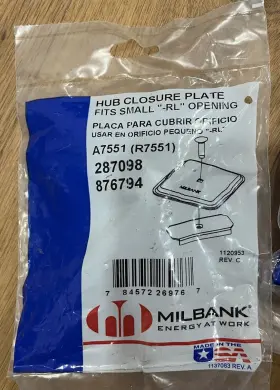 A7551 MILBANK Hub Plate Rl