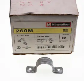 60-260M MINERALLAC STEEL CITY B Rigid Pipe Hole Strap Clamp