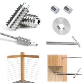 MZZ0945 MUZATA Pack Invisible Cable Railing Swage Lag Screw