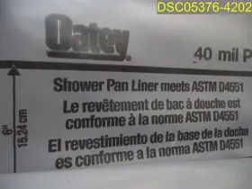 41601 OATEY Pvc Shower Pan Liner Mil