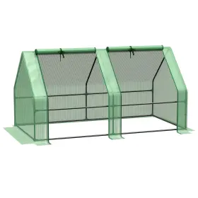 US845-204V03GN0131 OUTSUNNY Mini Greenhouse Zippered Doors Up