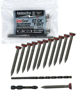 RS-FH-25X225 PHILLIPS Velocity Concrete Screws Redseal Flat