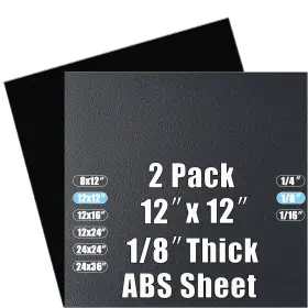 Pinziren 2-1/8-12x12 Abs Plastic Sheet 1/8 Inch Thick 12 X 2-pack Two-sided Heat Moldable P