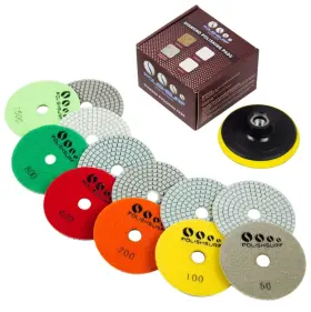 671875418346 POLISHSURF Diamond Polishing Pads Set Concrete