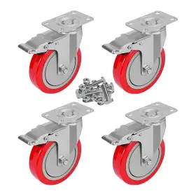 639846011439 PRITEK Plate Caster Wheels Safety Dual Locking