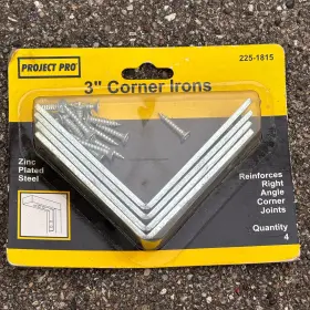225-1815 Pro Pack Corner Irons Braces Zinc Steel Screws