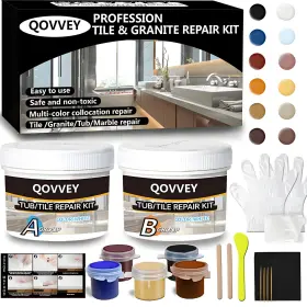 758226198352 QOVVEY Tile Repair Granite Quartz Countertop Kit