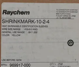 SHRINKMARK-10-2-4 RAYCHEM Identification Unid