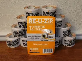 Zipup RE-U-ZIP Rolls Mounting Strips Peel Stick Box