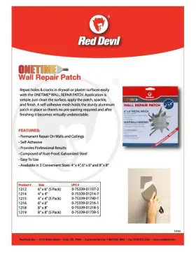 075339017395 RED DEVIL Onetime Wall Repair Patch Steel #2
