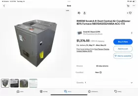 ACC17295 RHEEM Dent Central Air Conditioner Furnace #2