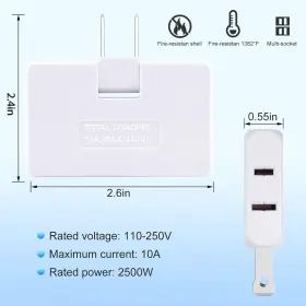 14YZSCT0001 ROMEDA Pack Ac Flat Wall Outlet Extender Plug #2