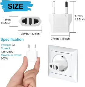 727380269666 ROMEDA Pack Europe Plug Adapter Travel #2