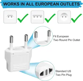 727380269666 ROMEDA Pack Europe Plug Adapter Travel #3