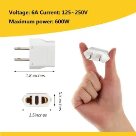 6-PACK ROMEDA Pack Plug Adapter Travel American #2