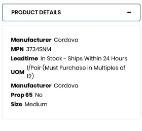 3734SNM SAFETY Crowd Control Rope Cordova Machinist Gloves #3