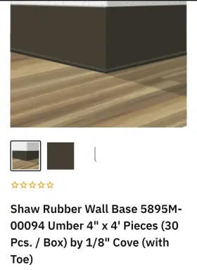 5895M-00039 SHAW Rubber Cove Base