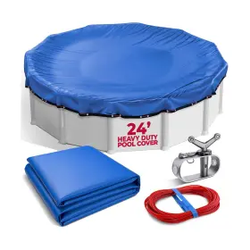 PLCVRRND24-RYLBLU SHOP SQUARE Round Winter Pool Cover Royal