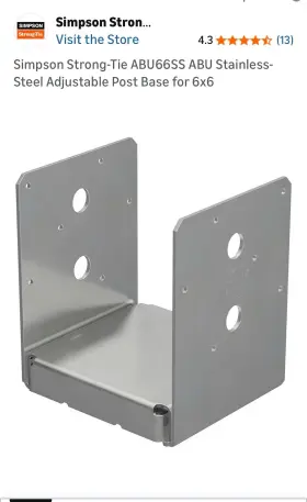 ABU66SS SIMPSON Tie Steel Post Base