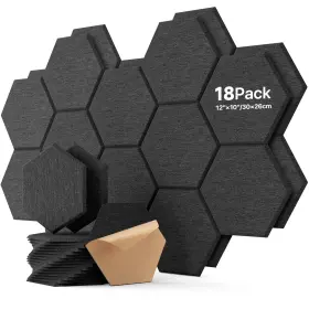 Hexagon SOUNDSBAY Pack Acoustic Panels Adhesive Soundproof