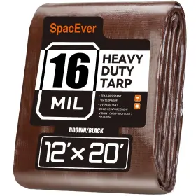 TP007-BROWN SPACEVER Tarp Waterproof Mil Multipurpose Pro