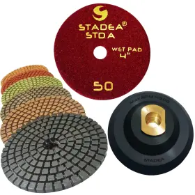 841674104317 STADEA Diamond Polishing Pads Set Rubber Backer