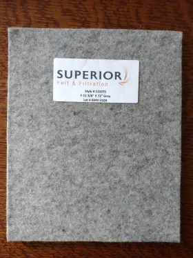 110375 SUPERIOR Firm Wool Fiber Felt Sheet Backing