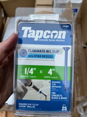 24345 TAPCON / ITW BRANDS Hex Washer Head Concrete Anchors