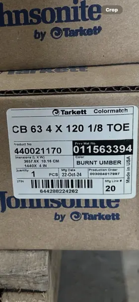 440021170 TARKETT Burnt Umber Thermoplastic Rubber Wall Cove