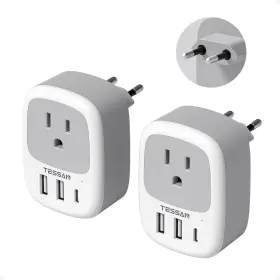 TS-TA03USEU TESSAN Pack Travel Plug Adapter Europe