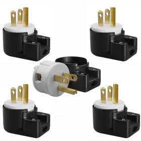 Tewoxin Pd0515pa 5 Pcs Right Angle Nema 5-15p 15a 125v Ac Plug Easy Assembly 90 Degree Usa Can