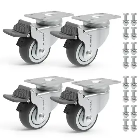 ACD-CX003 TOONSAI Dual Locking Caster Wheels Set Carts Rub