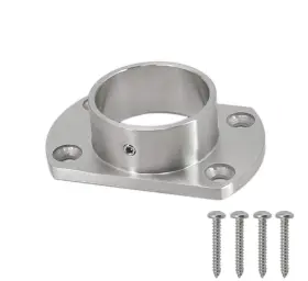 Flg-ob TOP HARDWARE Steel Oblong Base Flange Od Tube Post