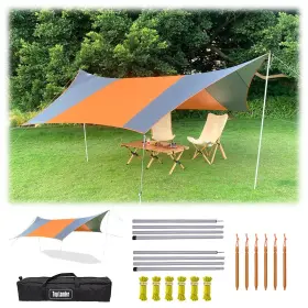 TARP001 TOP LANDER Camping Tarp Shelter Poles Tent Waterproof