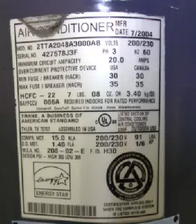 ACC17504 TRANE Central Air Conditioner Condenser #2