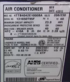 ACC18722 TRANE Central Air Conditioner Condenser #2