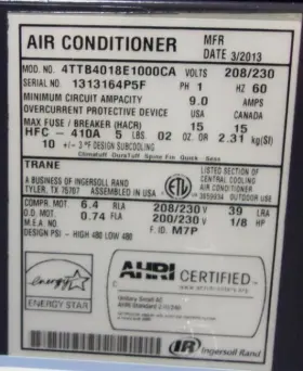 ACC19083 TRANE Central Air Conditioner Condenser #2