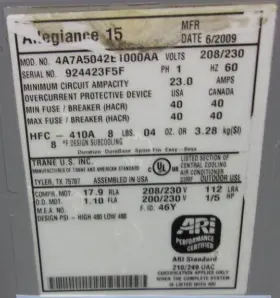 ACC19205 TRANE Central Air Conditioner Condenser #2