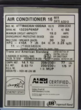 ACC19574 TRANE Central Air Conditioner Condenser #2