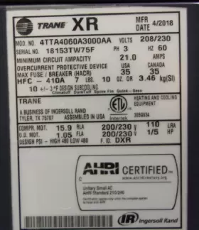 ACC19677 TRANE Central Air Conditioner Condenser #2