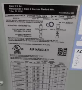 ACC19680 TRANE Central Air Conditioner Handler #2