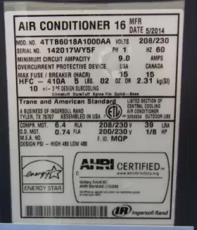 ACC19744 TRANE Central Air Conditioner Condenser #2